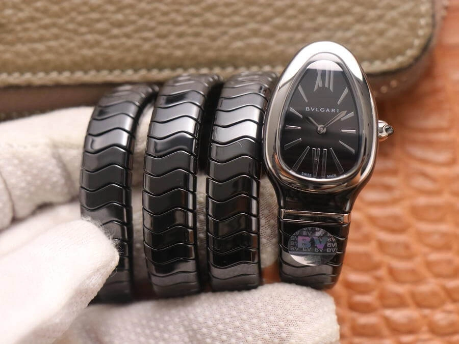 Bvlgari Serpenti BV Factory 1:1 Best Edition Replica Watch Black Strap