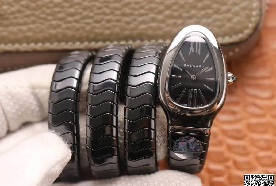 Bvlgari Serpenti BV Factory 1:1 Best Edition Replica Watch Black Strap
