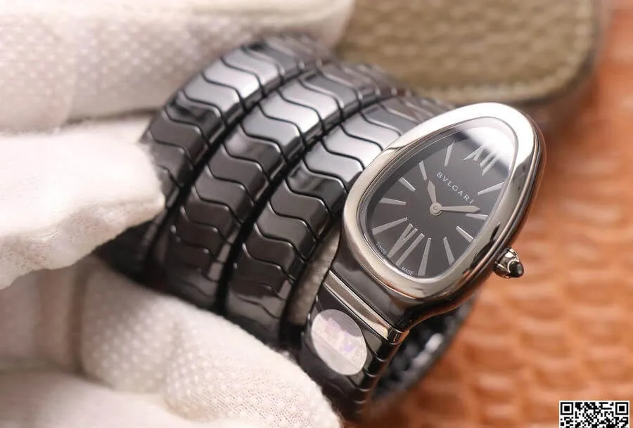 Bvlgari Serpenti BV Factory 1:1 Best Edition Replica Watch Black Strap