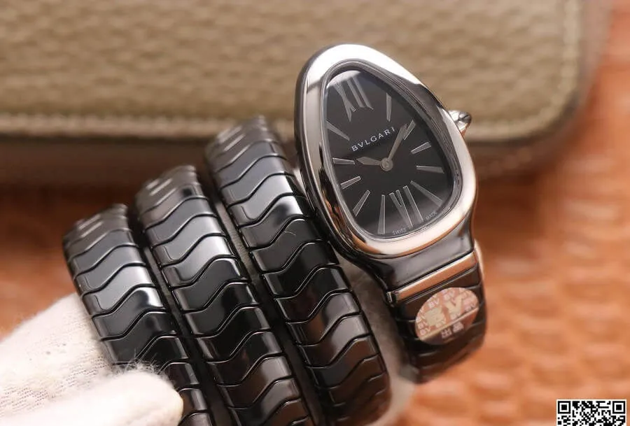 Bvlgari Serpenti BV Factory 1:1 Best Edition Replica Watch Black Strap