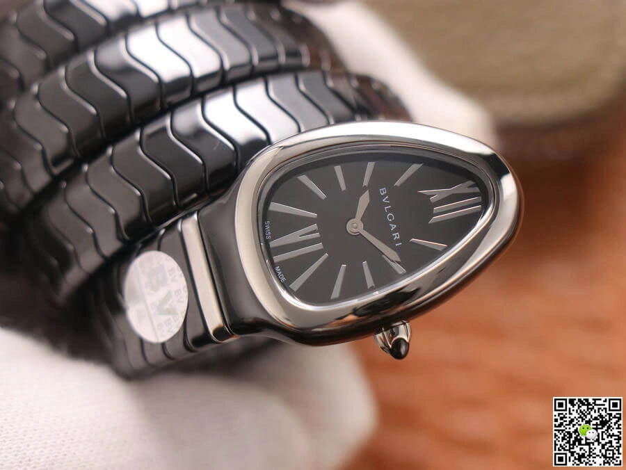 Bvlgari Serpenti BV Factory 1:1 Best Edition Replica Watch Black Strap