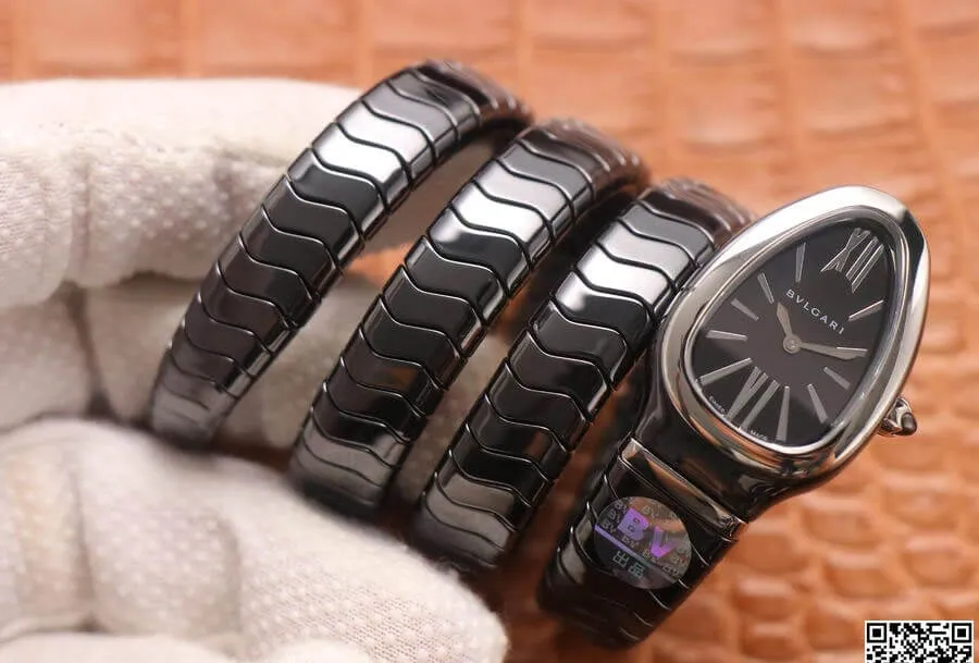 Bvlgari Serpenti BV Factory 1:1 Best Edition Replica Watch Black Strap