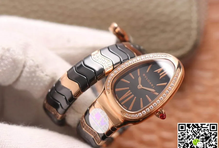 Bvlgari Serpenti BV Factory 1:1 Best Edition Replica Watch Gold Diamond Bezel