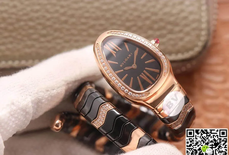 Bvlgari Serpenti BV Factory 1:1 Best Edition Replica Watch Gold Diamond Bezel