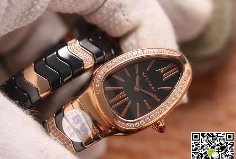 Bvlgari Serpenti BV Factory 1:1 Best Edition Replica Watch Gold Diamond Bezel