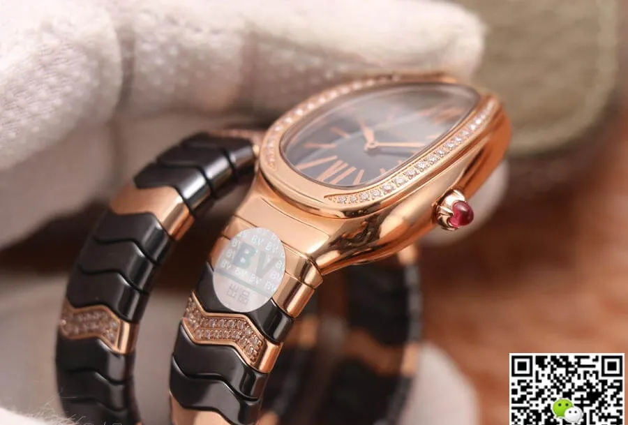 Bvlgari Serpenti BV Factory 1:1 Best Edition Replica Watch Gold Diamond Bezel