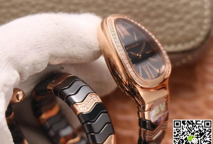 Bvlgari Serpenti BV Factory 1:1 Best Edition Replica Watch Gold Diamond Bezel
