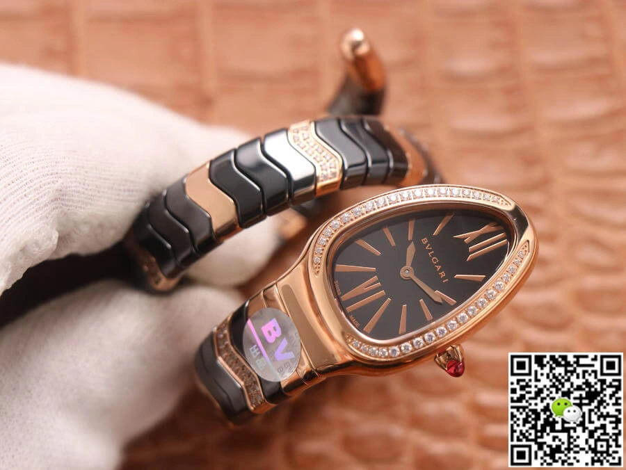 Bvlgari Serpenti BV Factory 1:1 Best Edition Replica Watch Gold Diamond Bezel