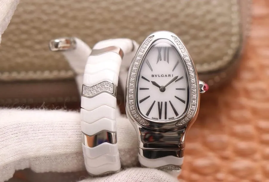 Bvlgari Serpenti BV Factory 1:1 Best Edition Replica Watch White Diamond Dial