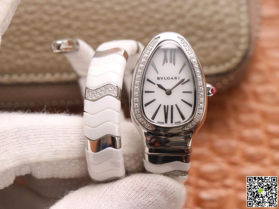 Bvlgari Serpenti BV Factory 1:1 Best Edition Replica Watch White Diamond Dial