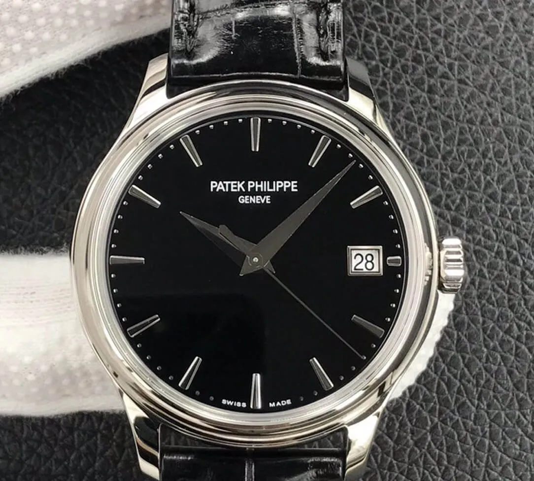 Patek Philippe Calatrava 5227G-010 3K Factory 1:1 Best Edition Replica Watch Black Leather Strap