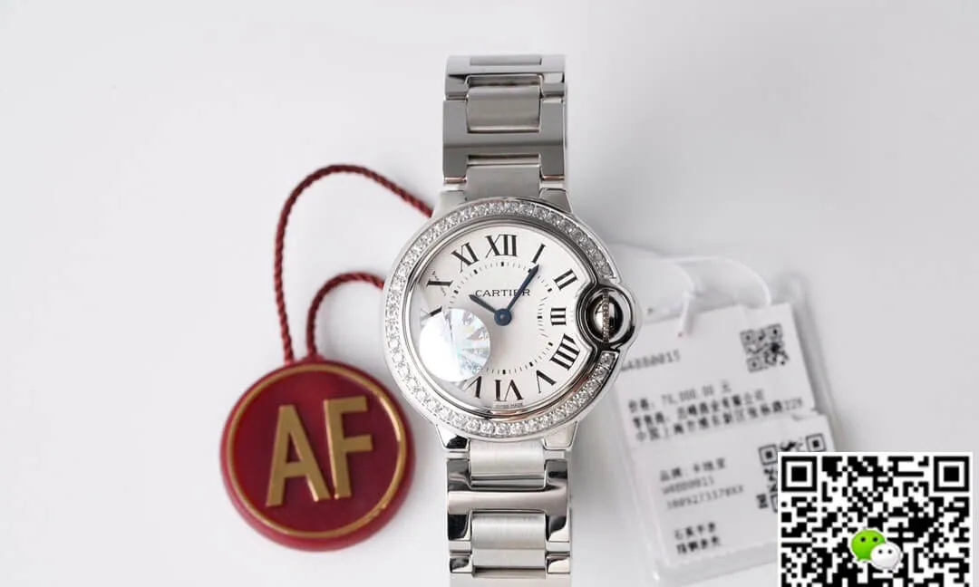Ballon Bleu De Cartier 28MM W4BB0015 AF Factory 1:1 Best Edition Replica Watch Diamond-Set Bezel