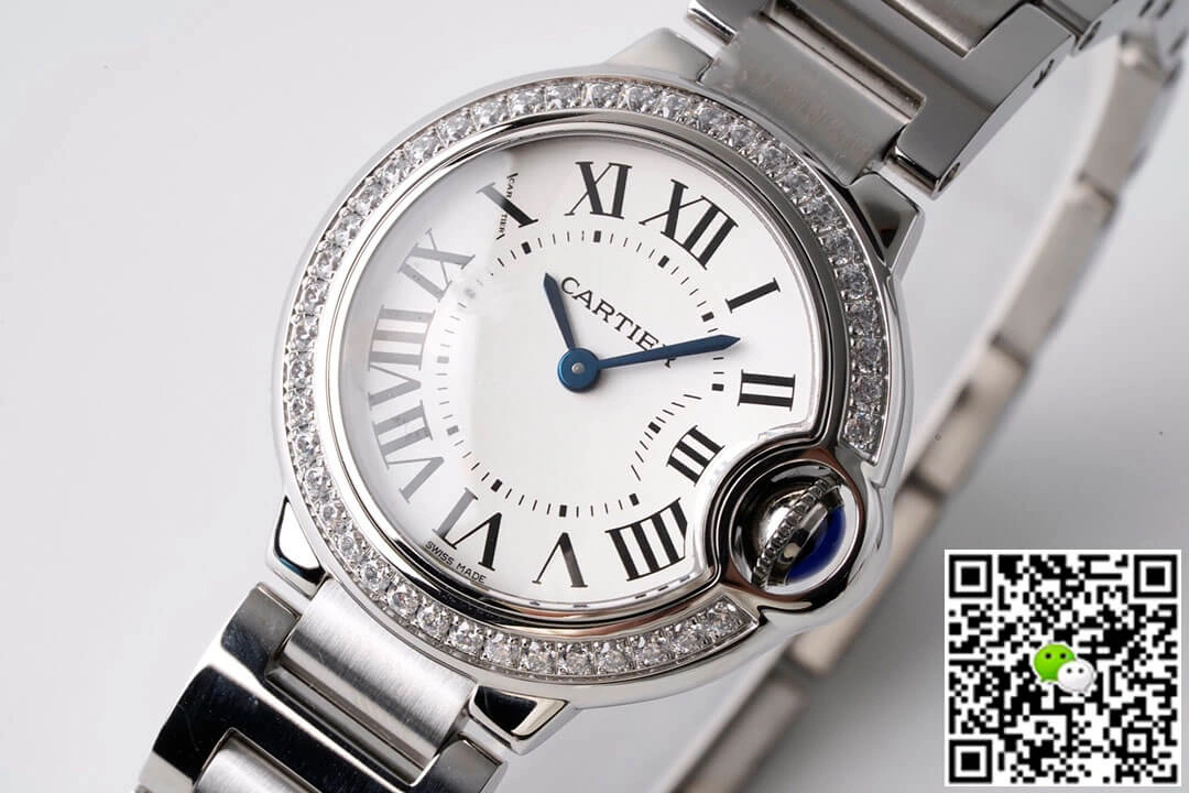 Ballon Bleu De Cartier 28MM W4BB0015 AF Factory 1:1 Best Edition Replica Watch Diamond-Set Bezel