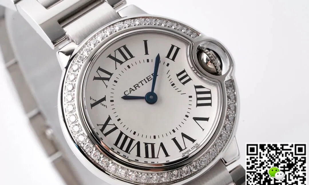 Ballon Bleu De Cartier 28MM W4BB0015 AF Factory 1:1 Best Edition Replica Watch Diamond-Set Bezel