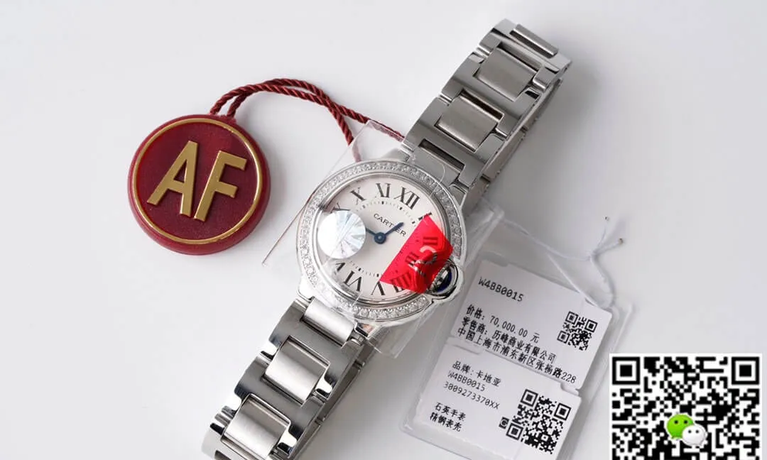 Ballon Bleu De Cartier 28MM W4BB0015 AF Factory 1:1 Best Edition Replica Watch Diamond-Set Bezel
