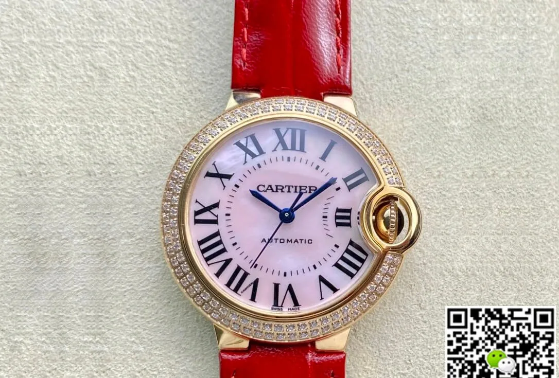 Ballon Bleu De Cartier 33MM WJBB0033 3K Factory 1:1 Best Edition Replica Watch Diamond-Set Bezel