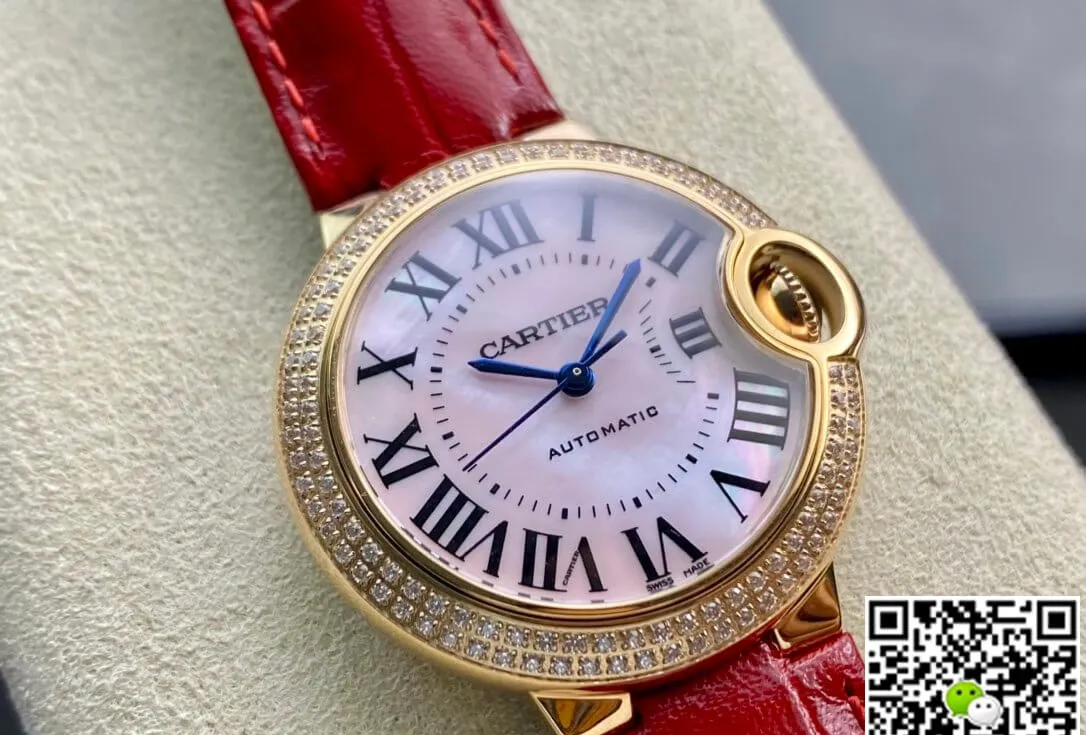 Ballon Bleu De Cartier 33MM WJBB0033 3K Factory 1:1 Best Edition Replica Watch Diamond-Set Bezel