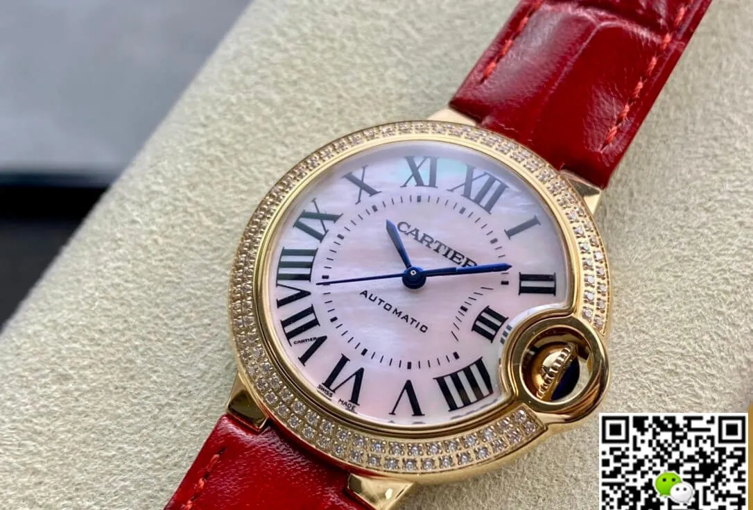 Ballon Bleu De Cartier 33MM WJBB0033 3K Factory 1:1 Best Edition Replica Watch Diamond-Set Bezel
