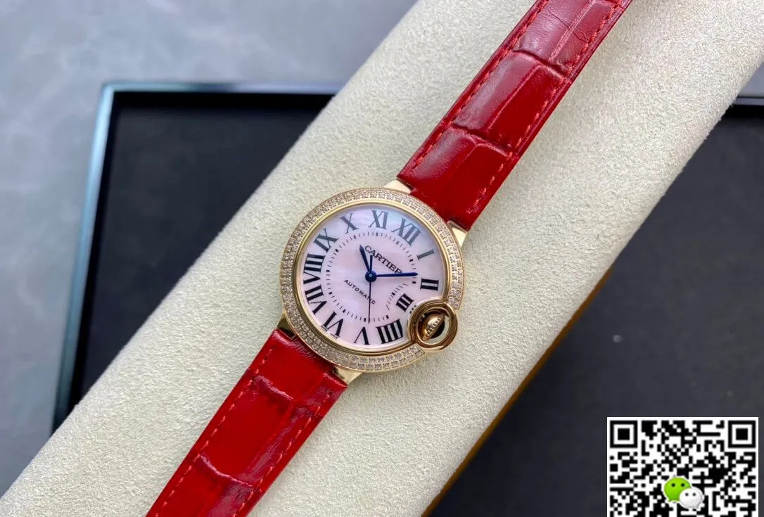Ballon Bleu De Cartier 33MM WJBB0033 3K Factory 1:1 Best Edition Replica Watch Diamond-Set Bezel