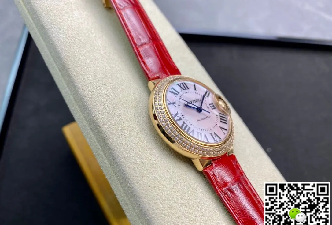 Ballon Bleu De Cartier 33MM WJBB0033 3K Factory 1:1 Best Edition Replica Watch Diamond-Set Bezel
