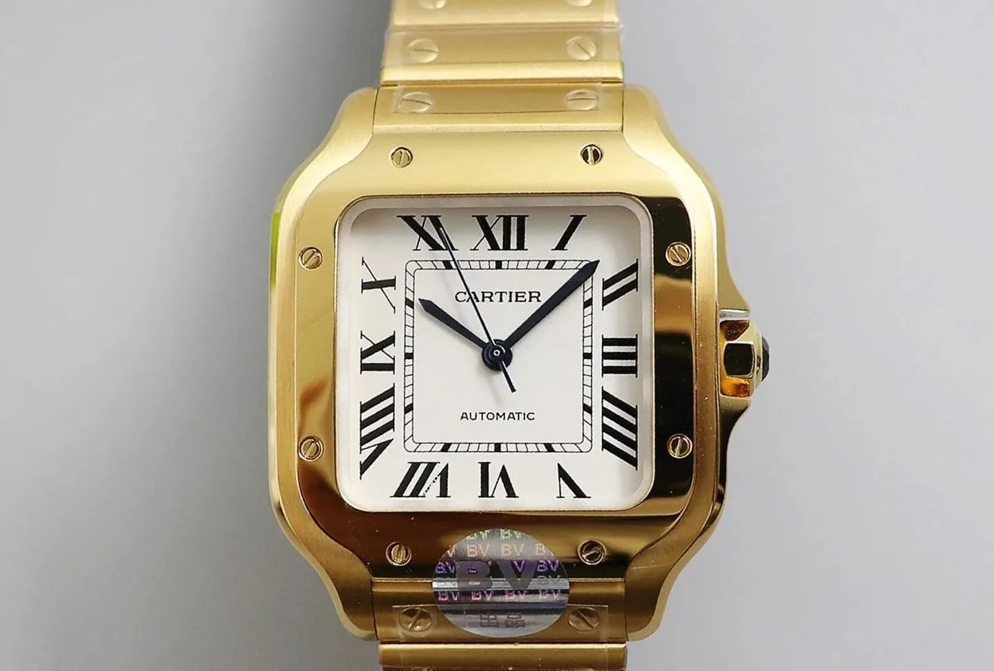Cartier De Santos W20112Y1 BV Factory 1:1 Best Edition Replica Watch Gold Strap