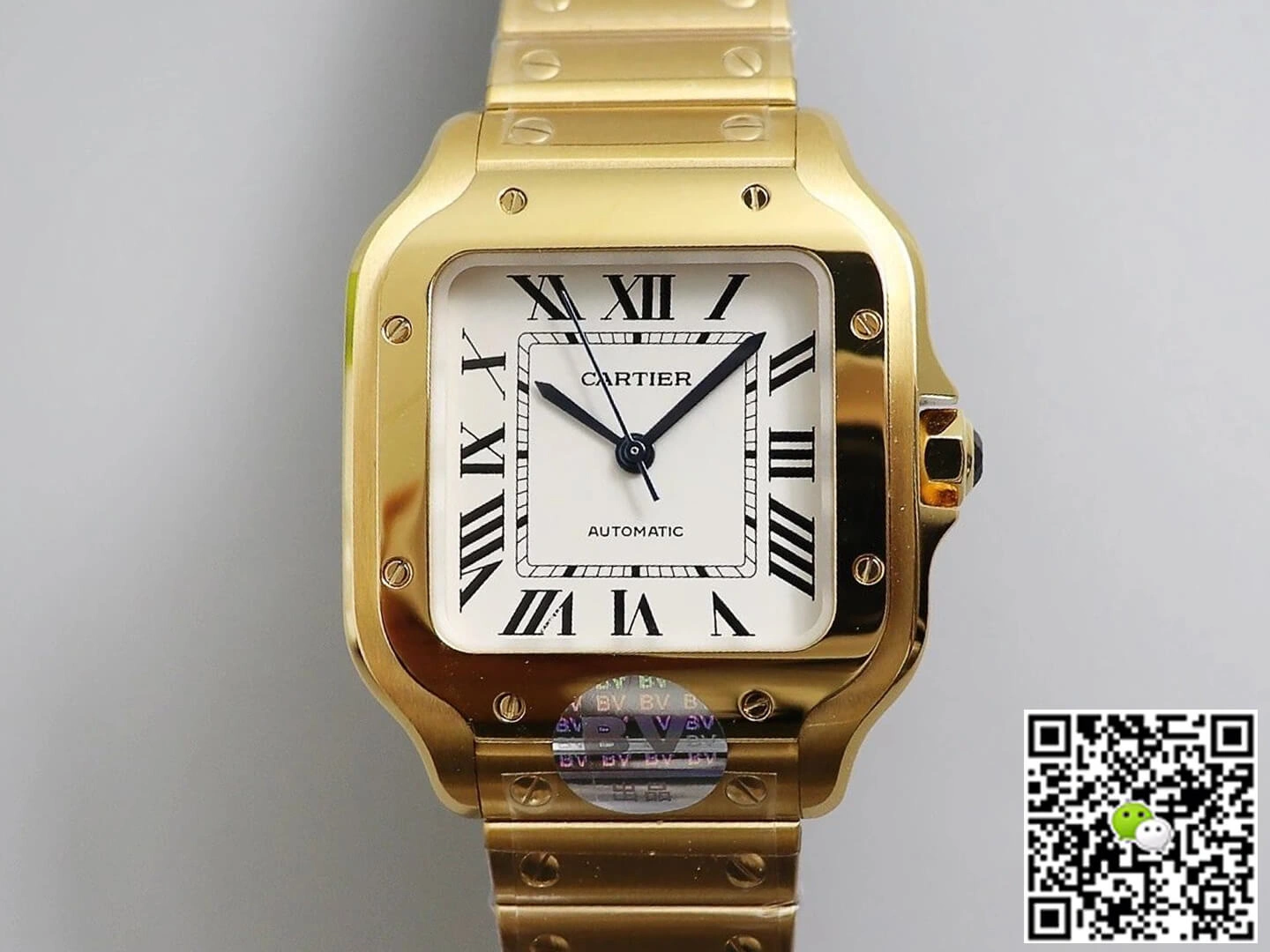 Cartier De Santos W20112Y1 BV Factory 1:1 Best Edition Replica Watch Gold Strap