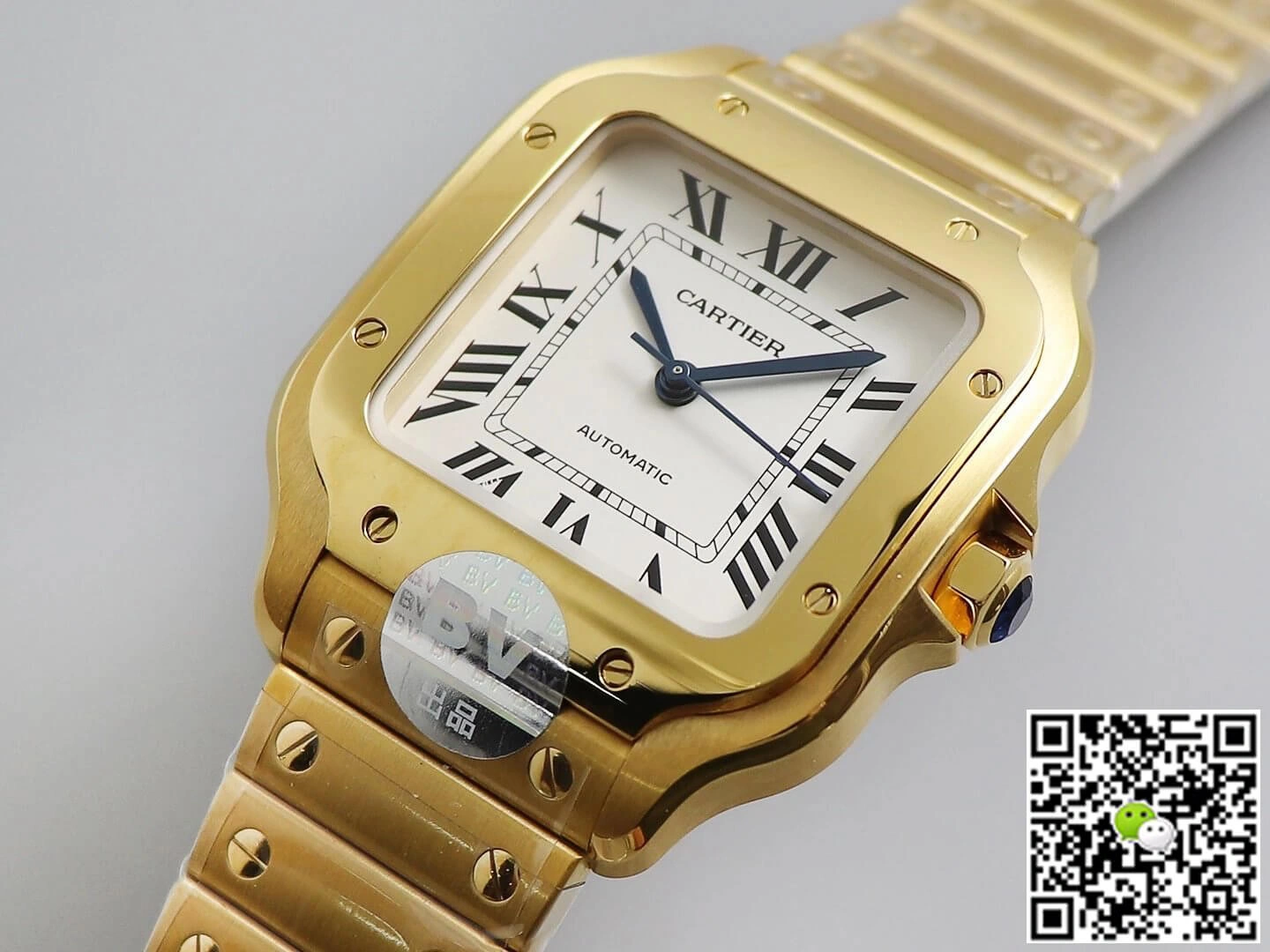Cartier De Santos W20112Y1 BV Factory 1:1 Best Edition Replica Watch Gold Strap