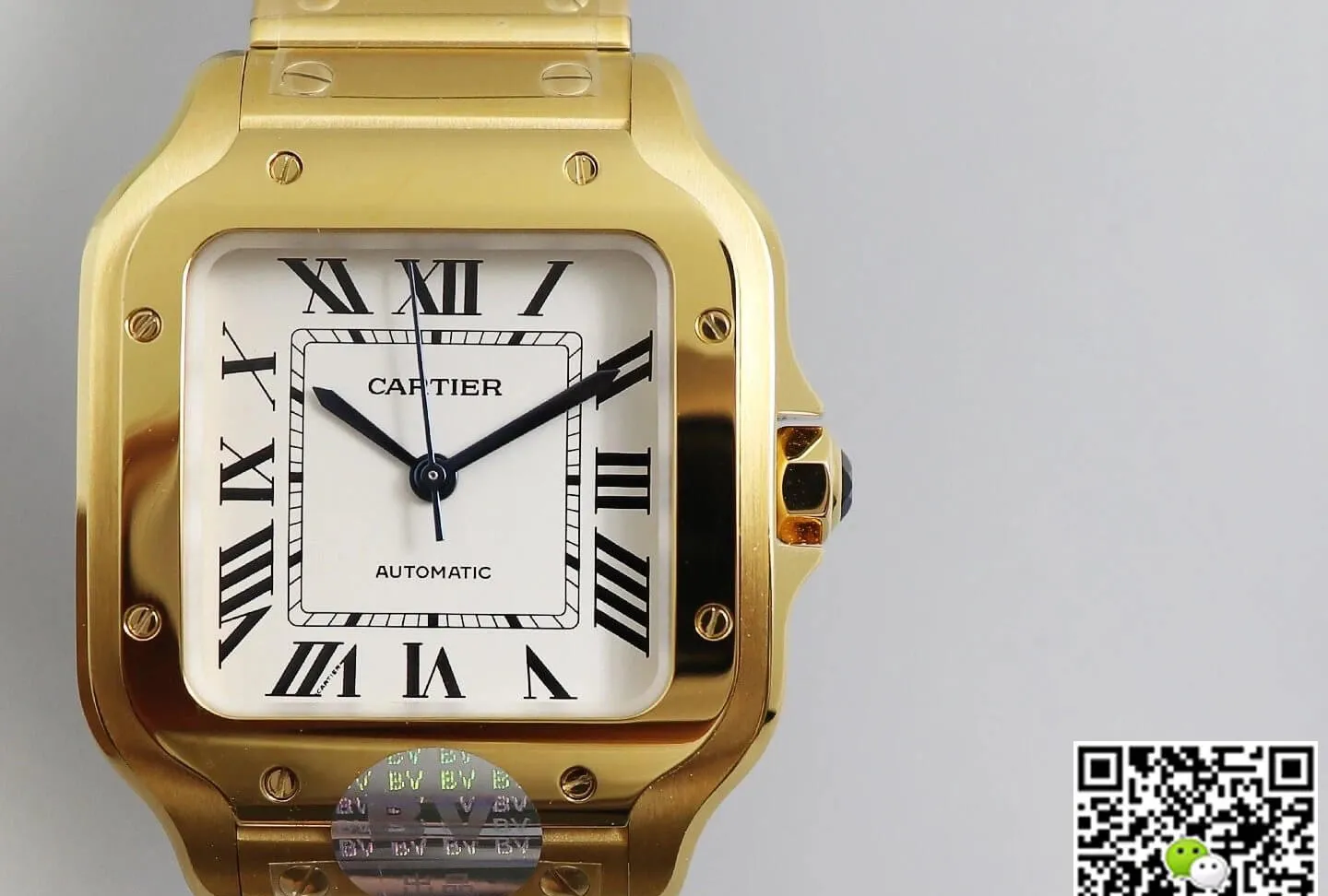 Cartier De Santos W20112Y1 BV Factory 1:1 Best Edition Replica Watch Gold Strap