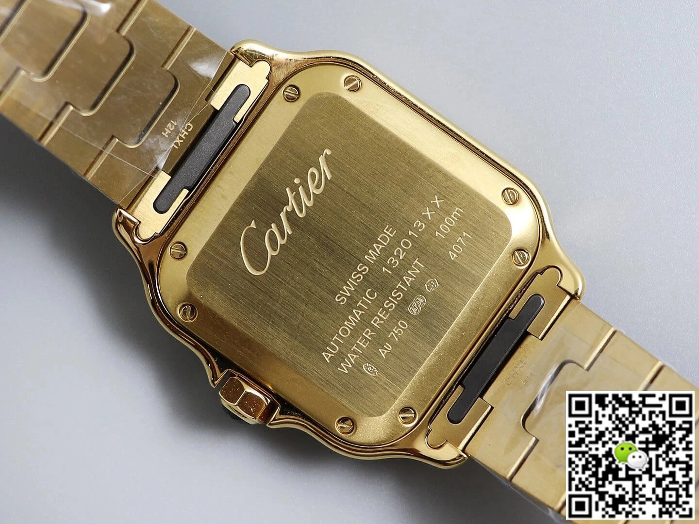 Cartier De Santos W20112Y1 BV Factory 1:1 Best Edition Replica Watch Gold Strap