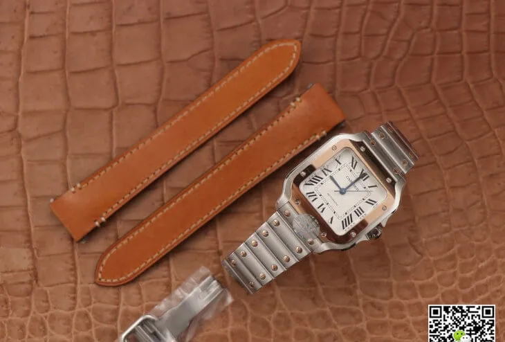 Cartier De Santos W2SA0007 BV Factory 1:1 Best Edition Replica Watch Silver Strap