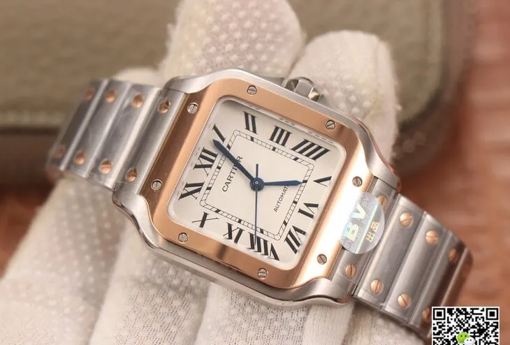 Cartier De Santos W2SA0007 BV Factory 1:1 Best Edition Replica Watch Silver Strap