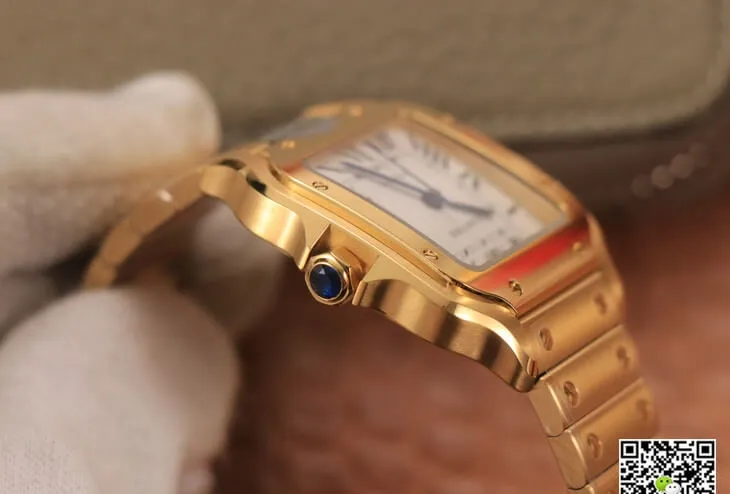 Cartier De Santos WSSA0010 BV Factory 1:1 Best Edition Replica Watch Gold Strap