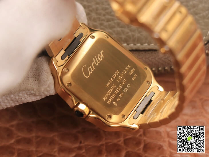 Cartier De Santos WSSA0010 BV Factory 1:1 Best Edition Replica Watch Gold Strap