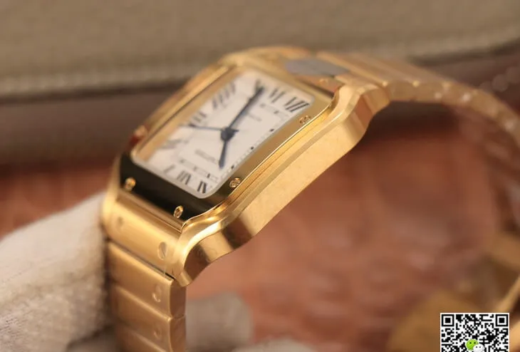Cartier De Santos WSSA0010 BV Factory 1:1 Best Edition Replica Watch Gold Strap