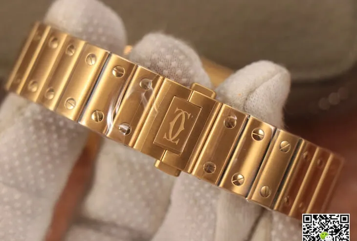 Cartier De Santos WSSA0010 BV Factory 1:1 Best Edition Replica Watch Gold Strap