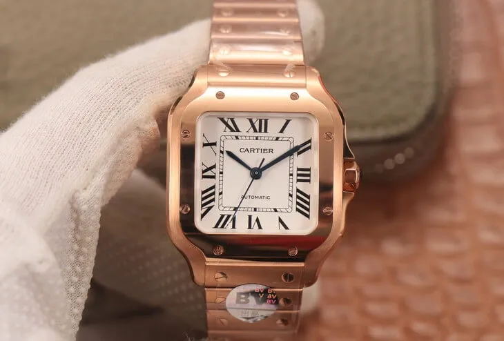 Cartier De Santos WSSA0010 BV Factory 1:1 Best Edition Replica Watch White Dial