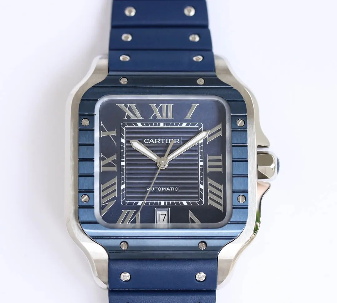 Cartier Santos GF Factory 1:1 Best Edition Replica Watch Blue Strap