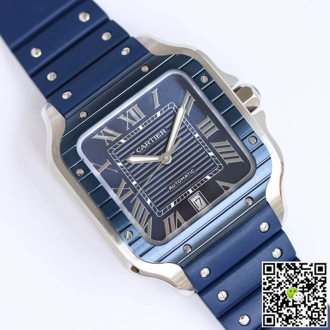 Cartier Santos GF Factory 1:1 Best Edition Replica Watch Blue Strap
