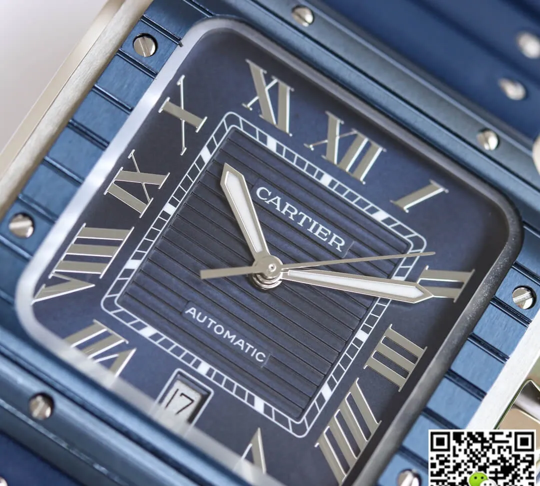 Cartier Santos GF Factory 1:1 Best Edition Replica Watch Blue Strap