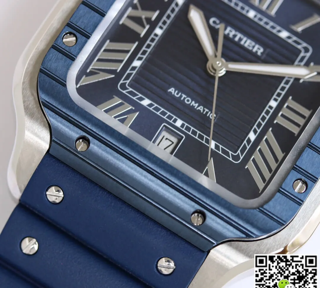 Cartier Santos GF Factory 1:1 Best Edition Replica Watch Blue Strap