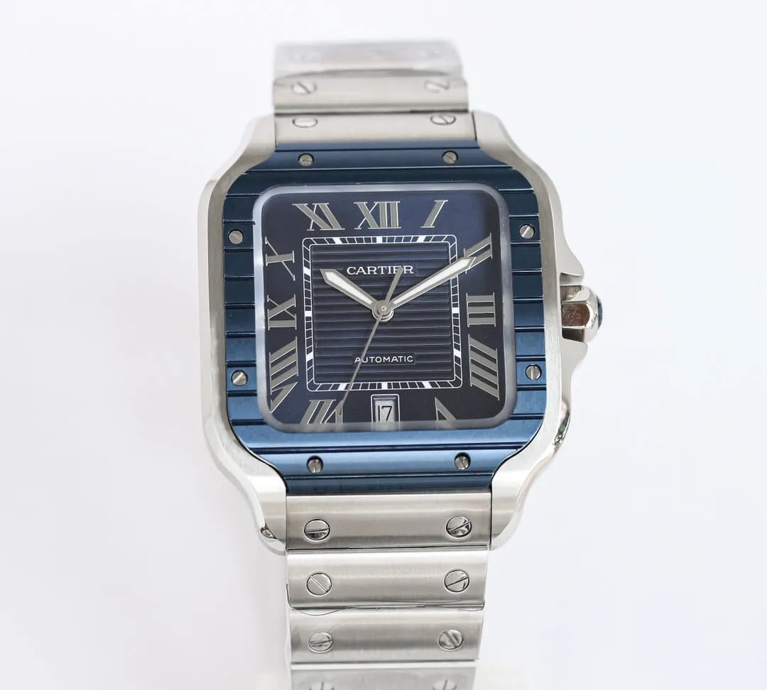 Cartier Santos GF Factory 1:1 Best Edition Replica Watch Silver Strap