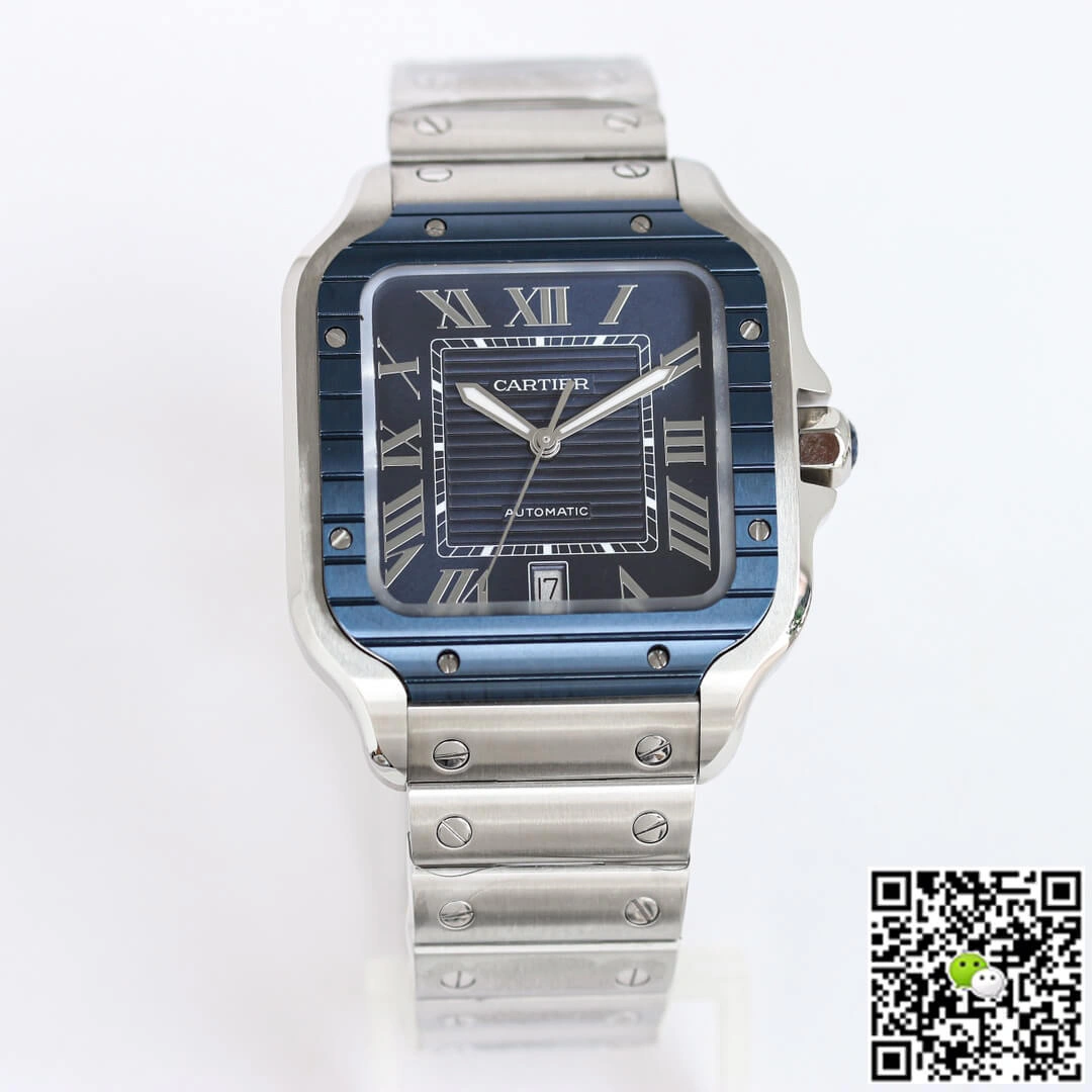 Cartier Santos GF Factory 1:1 Best Edition Replica Watch Silver Strap