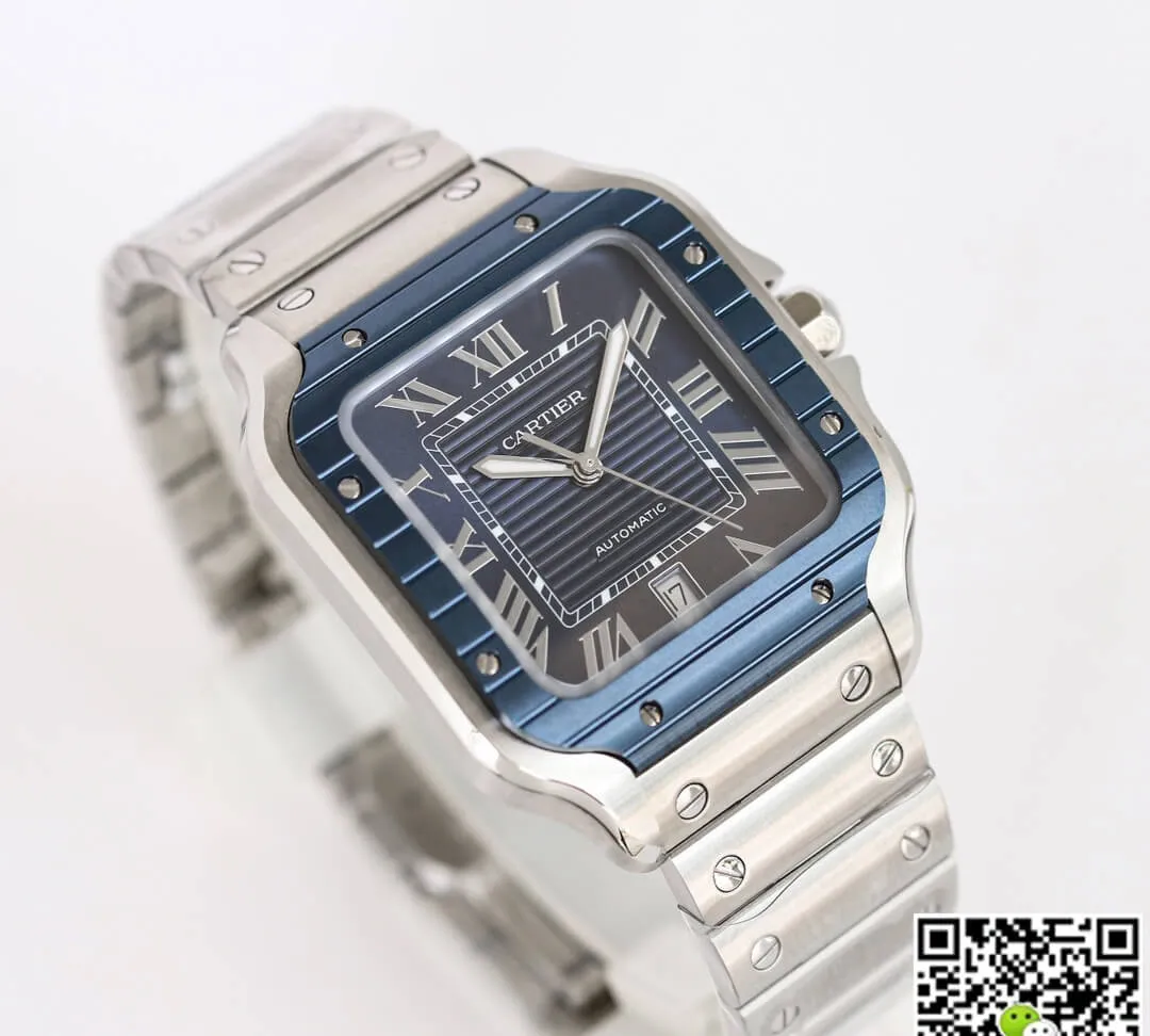 Cartier Santos GF Factory 1:1 Best Edition Replica Watch Silver Strap