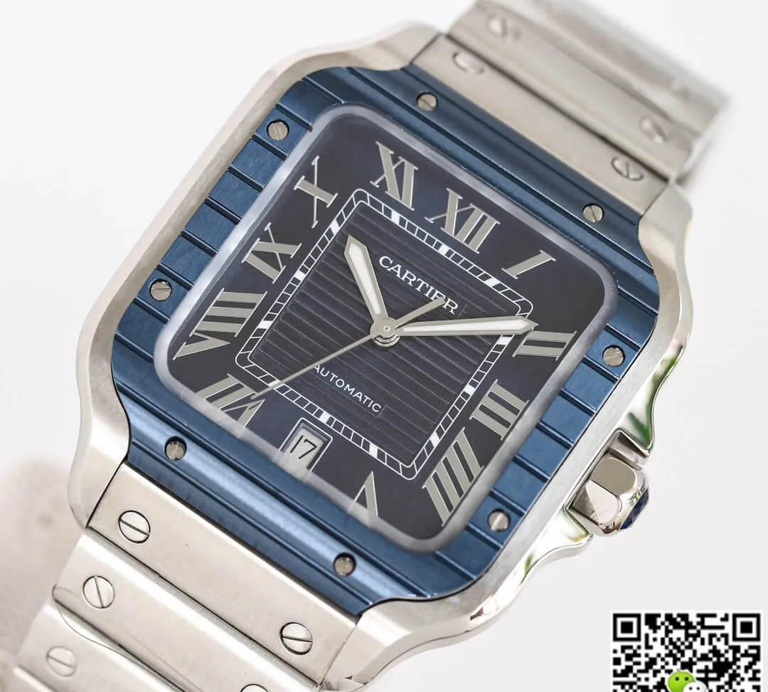 Cartier Santos GF Factory 1:1 Best Edition Replica Watch Silver Strap