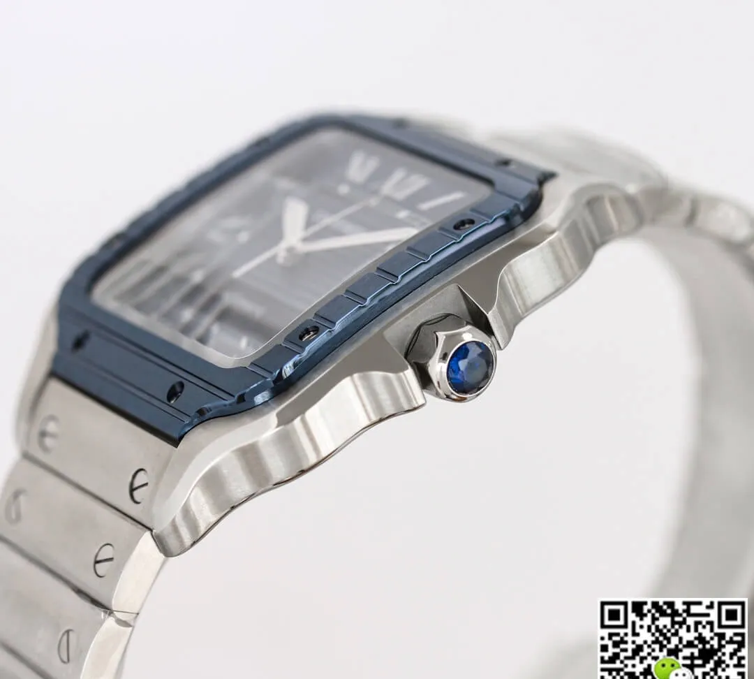 Cartier Santos GF Factory 1:1 Best Edition Replica Watch Silver Strap