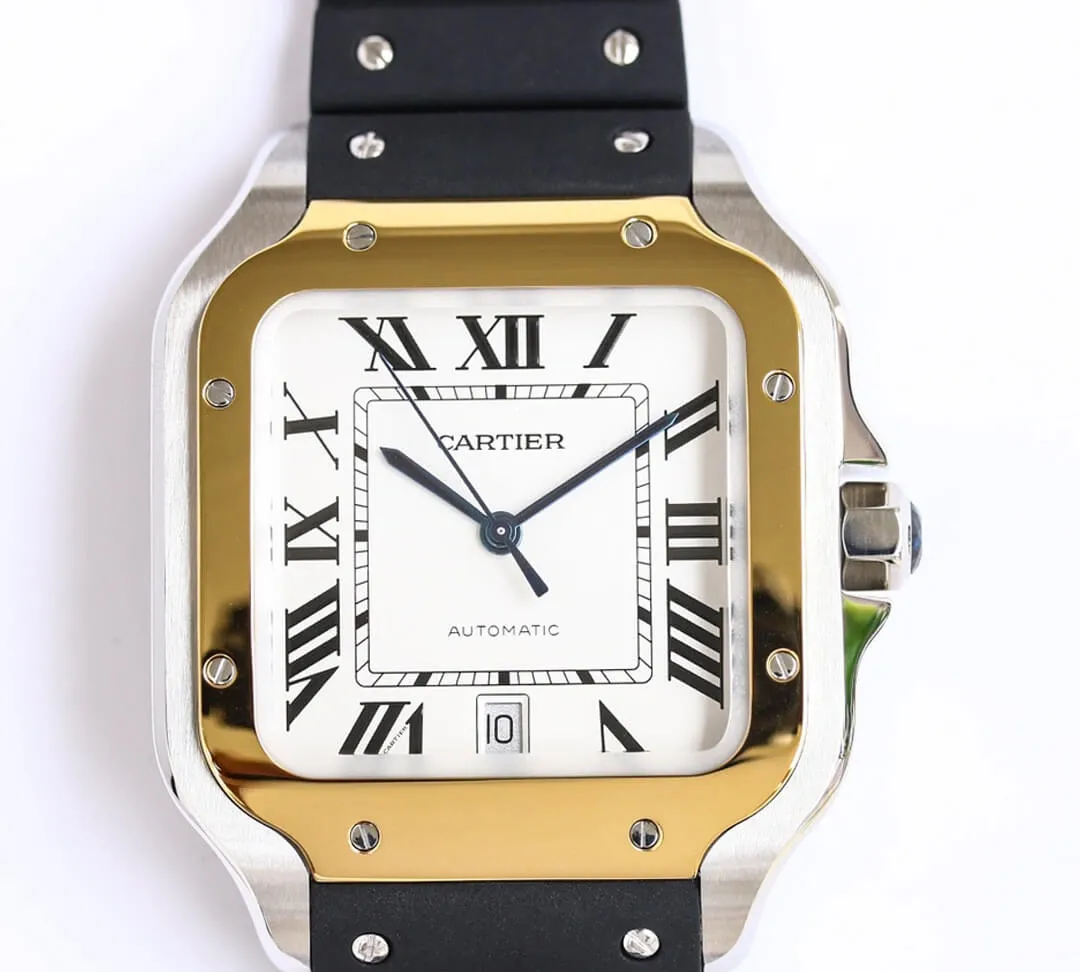 Cartier Santos W2SA0009 GF Factory 1:1 Best Edition Replica Watch V2 Rubber Strap