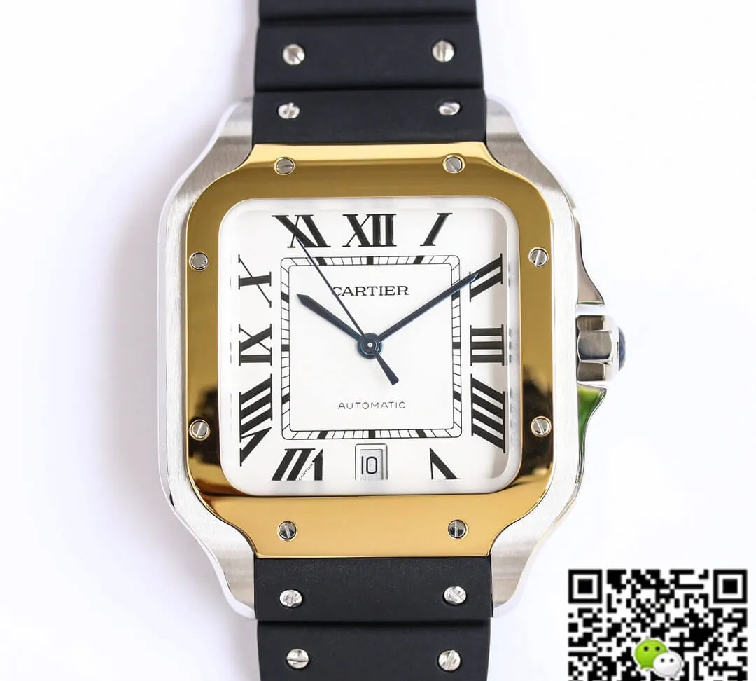 Cartier Santos W2SA0009 GF Factory 1:1 Best Edition Replica Watch V2 Rubber Strap