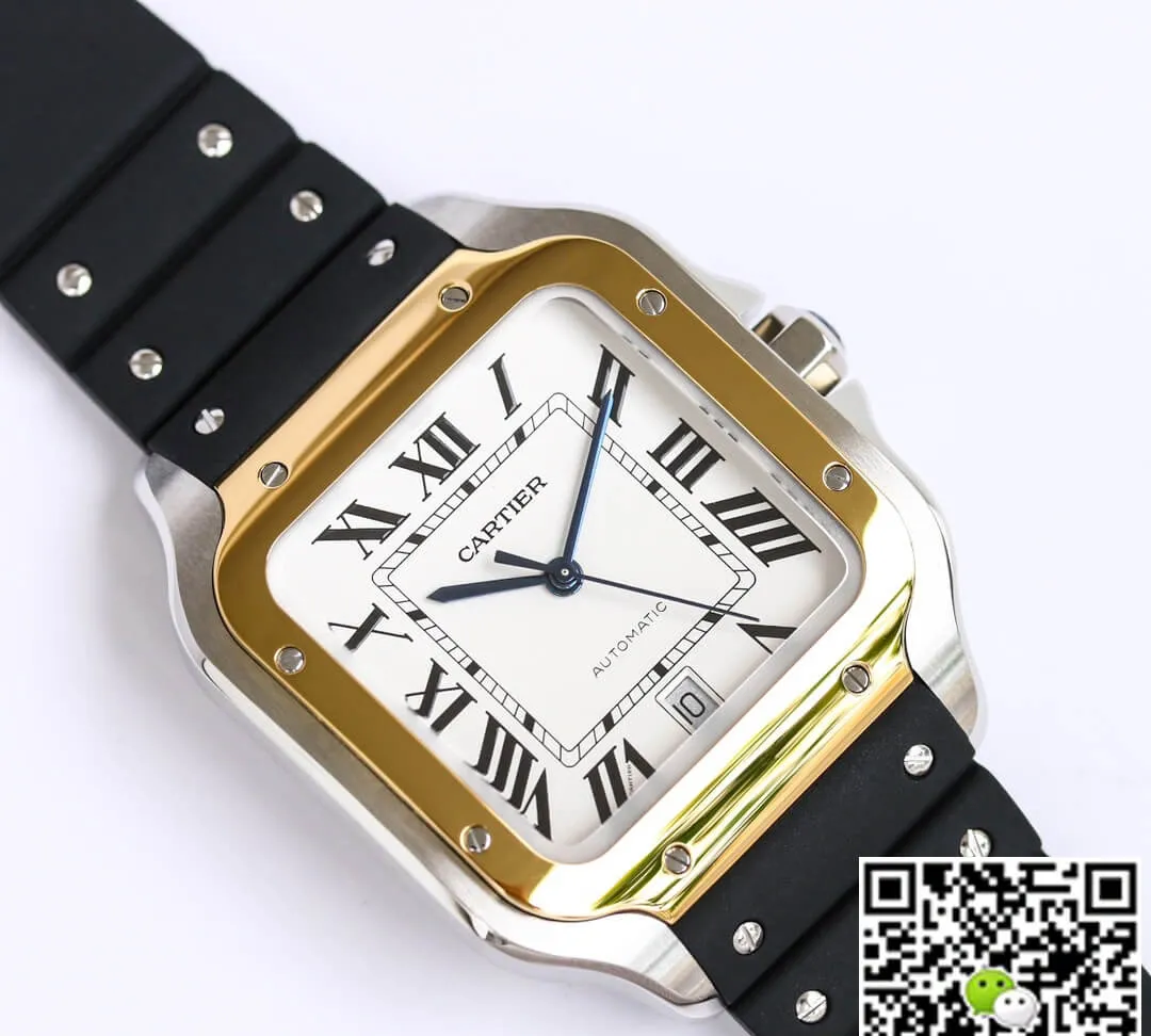 Cartier Santos W2SA0009 GF Factory 1:1 Best Edition Replica Watch V2 Rubber Strap