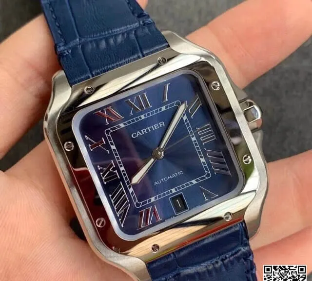 Cartier Santos WSSA0030 V6 Factory 1:1 Best Edition Replica Watch Blue Strap
