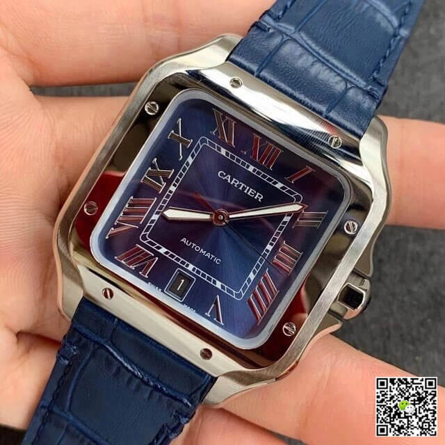 Cartier Santos WSSA0030 V6 Factory 1:1 Best Edition Replica Watch Blue Strap